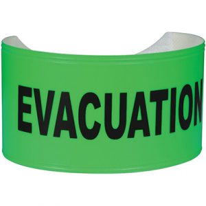 Brassards fluorescents avec texte en PVC souple